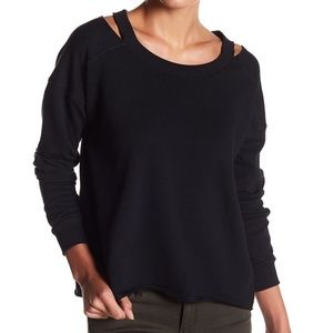 Sweet Romeo Cold-Shoulder Pullover Sweatshirt S: M